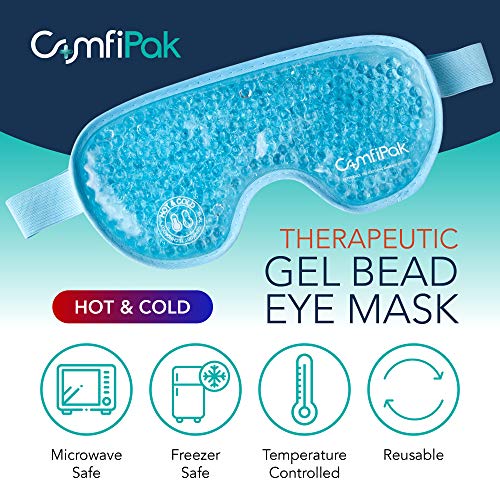 Gel Eye Mask for Sleeping, 2 Pack - Reusable Hot and Cold Compress - Gel Bead...