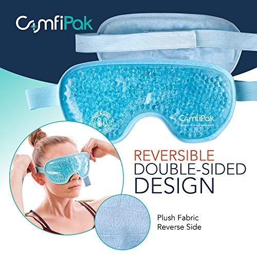 Gel Eye Mask for Sleeping, 2 Pack - Reusable Hot and Cold Compress - Gel Bead...