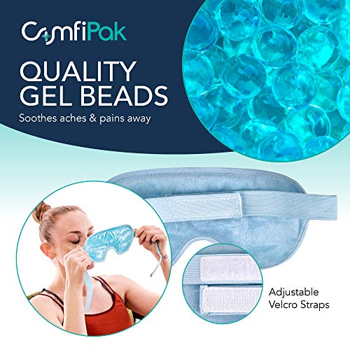 Gel Eye Mask for Sleeping, 2 Pack - Reusable Hot and Cold Compress - Gel Bead...