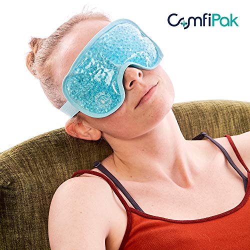 Gel Eye Mask for Sleeping, 2 Pack - Reusable Hot and Cold Compress - Gel Bead...
