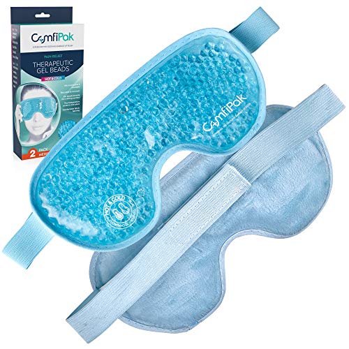 Gel Eye Mask for Sleeping, 2 Pack - Reusable Hot and Cold Compress - Gel Bead...