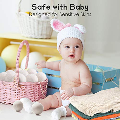 Wool Dryer Balls Organic 4 Pack XL,100% New Zealand Wool Natural Fabric Softe...