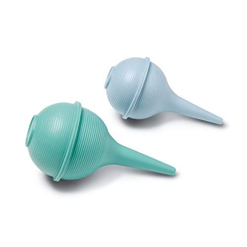 Nasal Aspirator and Ear Wax Bulb Syringes 2 oz Blue, 3 oz Green Combo Pack