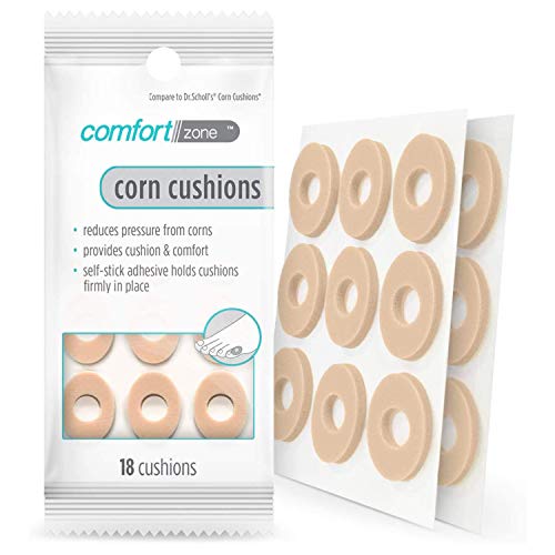 Comfort Zone Corn Cushions for Feet, Self-Stick Adhesive Foot Care Cushions t...
