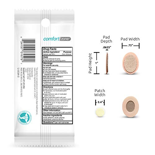 Comfort Zone Corn Removers Medicated Patches, Effective Corn Removal Pads wit...