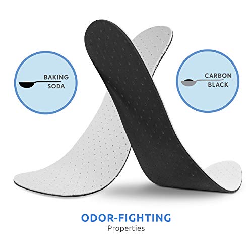 Comfort Zone Odor Stopper Cushion Insoles, for Men and Women, Fights Foot Odo...