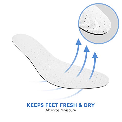 Comfort Zone Odor Stopper Cushion Insoles, for Men and Women, Fights Foot Odo...