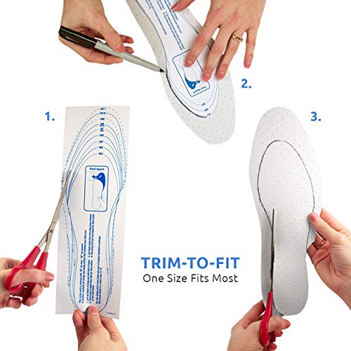 Comfort Zone Odor Stopper Cushion Insoles, for Men and Women, Fights Foot Odo...