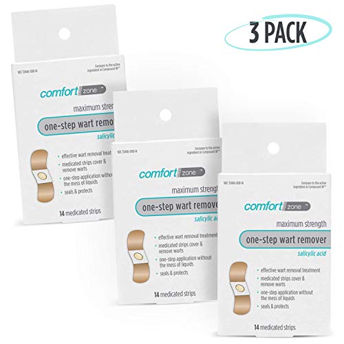 Comfort Zone One Step Wart Remover Strips, Maximum Strength Salicylic Acid Wa...