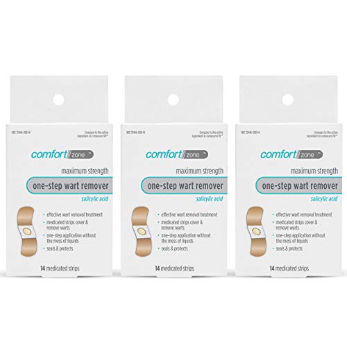 Comfort Zone One Step Wart Remover Strips, Maximum Strength Salicylic Acid Wa...