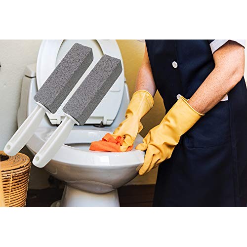 Comfun Pumice Stone for Cleaning Toilet Bowl with Handle Pumice Scouring Pad ...