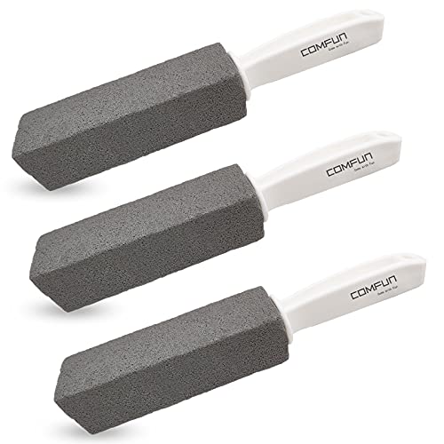 Comfun Pumice Stone for Cleaning Toilet Bowl with Handle Pumice Scouring Pad ...