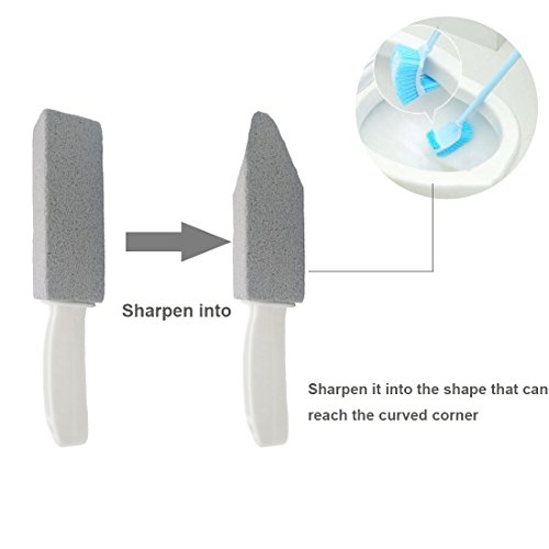 Comfun Pumice Stone for Cleaning Toilet Bowl with Handle, Pumice Stick for To...