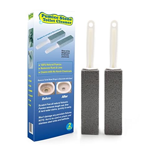 Comfun Pumice Stone for Cleaning Toilet Bowl with Handle, Pumice Stick for To...