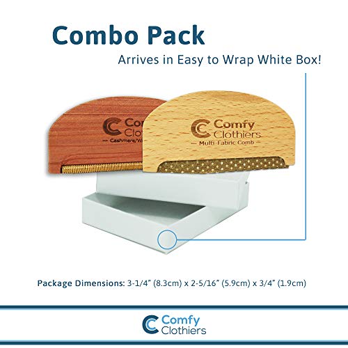 Comfy Clothiers Cedar Wood Cashmere Comb & Beech Wood Sweater Shaver Comb Com...