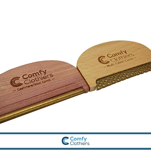 Comfy Clothiers Cedar Wood Cashmere Comb & Beech Wood Sweater Shaver Comb Com...