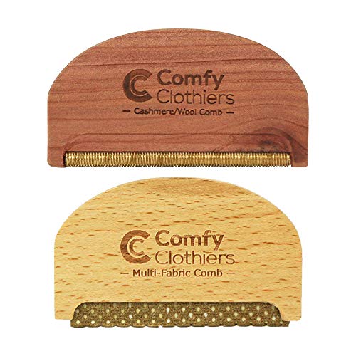 Comfy Clothiers Cedar Wood Cashmere Comb & Beech Wood Sweater Shaver Comb Com...