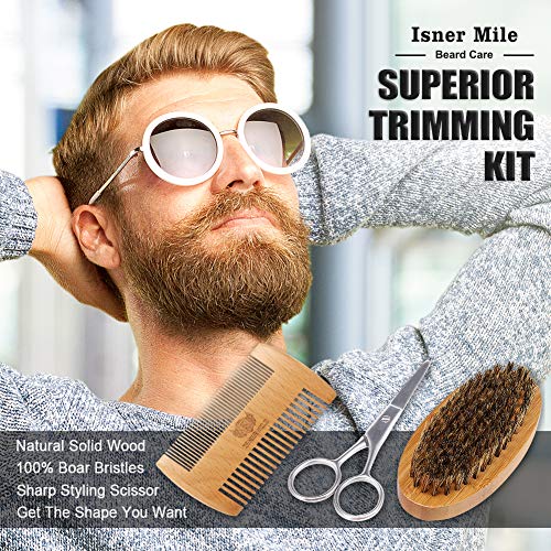 Isner Mile Beard Kit for Men, Grooming & Trimming Tool Complete Set with Sham...