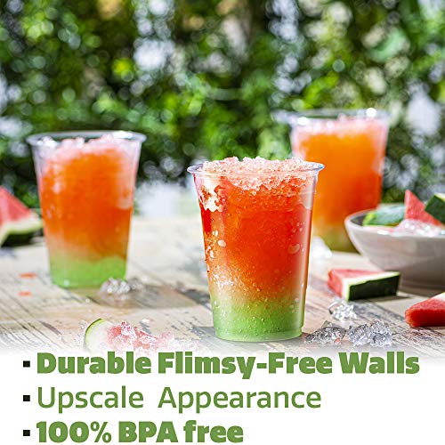 [100 Pack - 16 oz.] Crystal Clear PET Plastic Cups