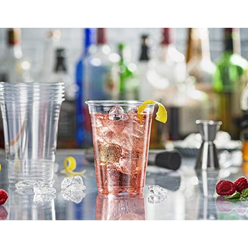 [100 Pack - 16 oz.] Crystal Clear PET Plastic Cups