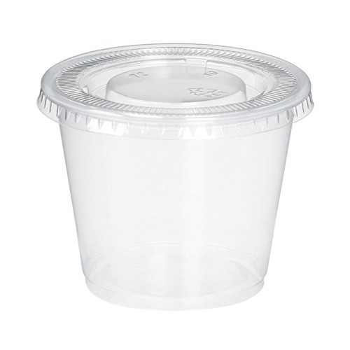 [200 Sets - 5.5 oz.] Plastic Disposable Portion Cups with Lids, Souffle Cups,...