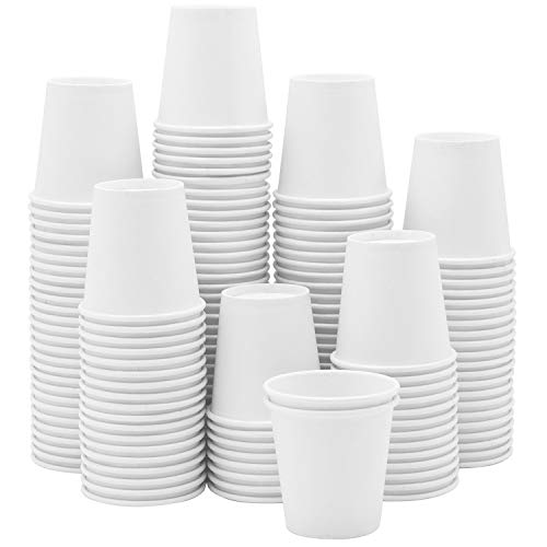 [300 Count] 3 oz. White Paper Cups, Small Disposable Bathroom, Espresso, Mout...