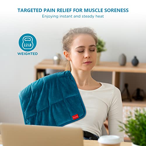 Comfytemp Full Weighted Heating Pad, Electric Heating Pad for Back Pain Relie...