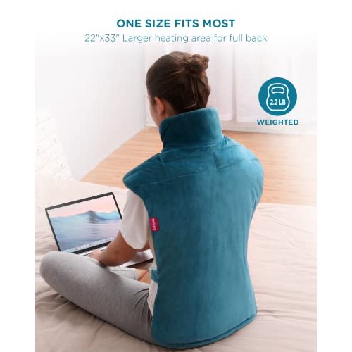 Comfytemp Weighted Heating Pad for Back Pain Relief, 22"x33" XXL Large Electr...
