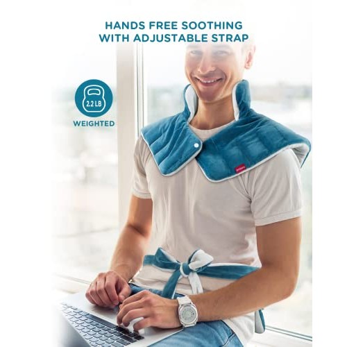 Comfytemp Weighted Heating Pad for Back Pain Relief, 22"x33" XXL Large Electr...