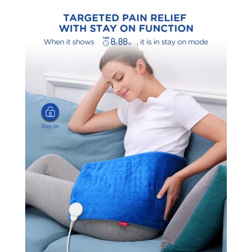 Heating Pad, Comfytemp Electric Heating Pad for Back Pain Relief, 12 x 24In X...