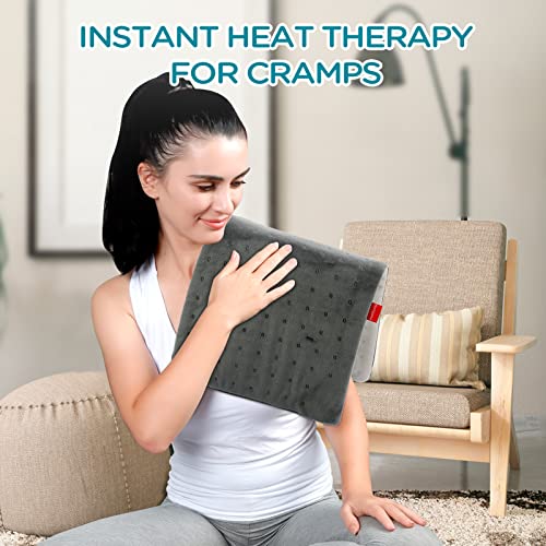Heating Pad for Cramps, Comfytemp Electric Heating Pad for Back Pain Relief, ...