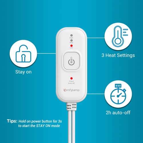 Heating Pad for Cramps, Comfytemp Electric Heating Pad for Back Pain Relief, ...