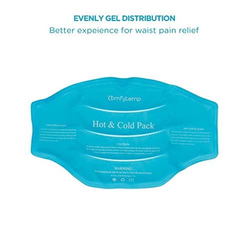 Ice Pack for Back Pain Relief, Comfytemp Reusable Gel Back Ice Pack with Stra...