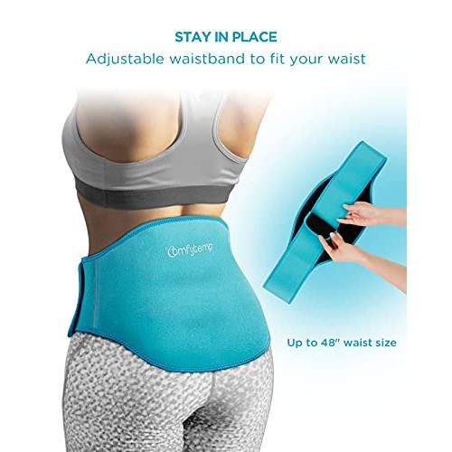 Ice Pack for Back Pain Relief, Comfytemp Reusable Gel Back Ice Pack with Stra...