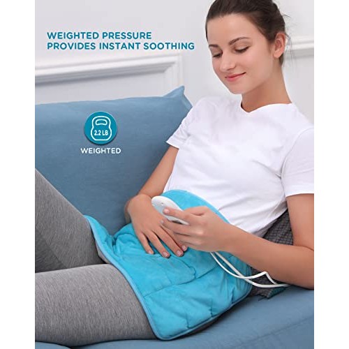 Weighted Heating Pad, Comfytemp 12x 24" Electric Heating Pad for Back Pain Re...