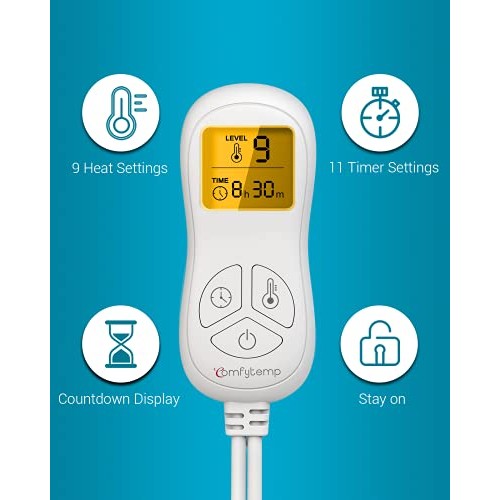 Weighted Heating Pad, Comfytemp 12x 24" Electric Heating Pad for Back Pain Re...