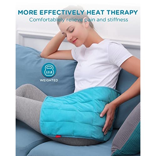 Weighted Heating Pad, Comfytemp 12x 24" Electric Heating Pad for Back Pain Re...
