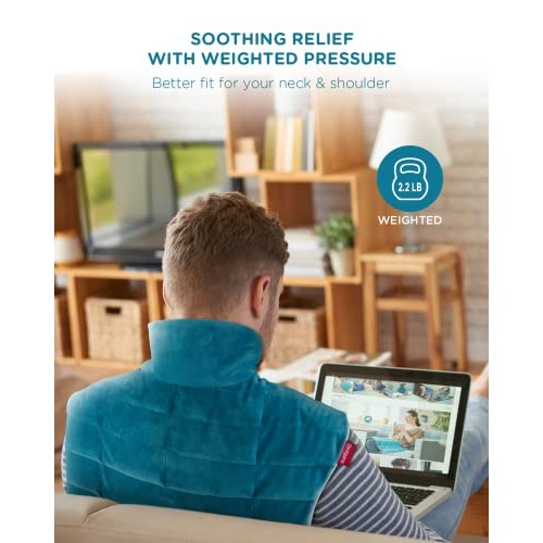 Weighted Heating Pad for Neck and Shoulders, Comfytemp 2.2lb Large Electric H...