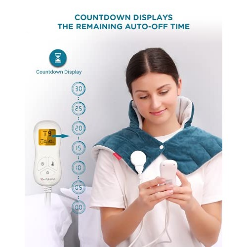 Weighted Heating Pad for Neck and Shoulders, Comfytemp 2.2lb Large Electric H...