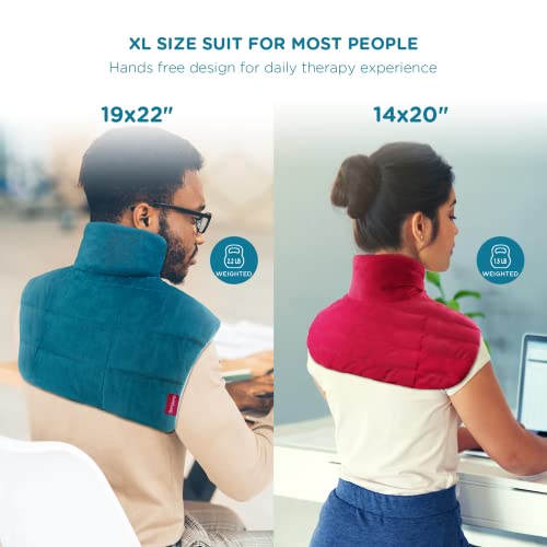 Weighted Heating Pad for Neck and Shoulders, Comfytemp 2.2lb Large Electric H...