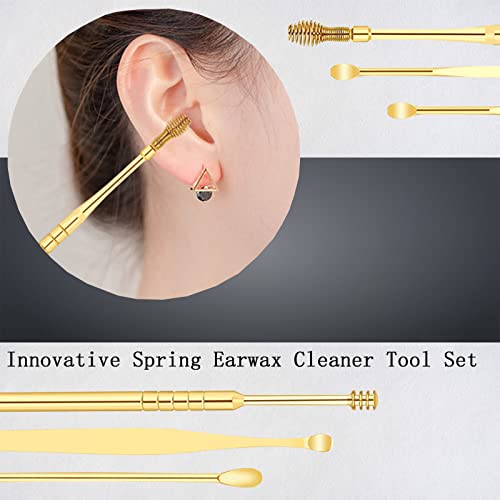 Innovative Spring Earwax Cleaner Tool Set, 6Pcs 360°Spiral Design Earwax Remo...