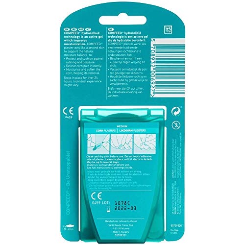 Compeed Corn Plasters, Advanced Corn Care Cushions, 10 Count Corn Toe Pads (2...
