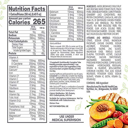 Compleat Tube Feeding Formula, Unflavored, 8.45 FL OZ (Pack of 24)