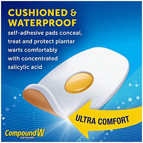 Compound W Maximum Strength One Step Plantar Wart Remover Foot Pads, 20 CT, 2...