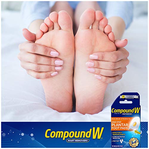 Compound W Maximum Strength One Step Plantar Wart Remover Foot Pads, 20 CT, 2...