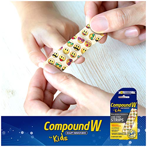 Compound W One Step Wart Remover Strips for Kids, 10 Medicated Strips