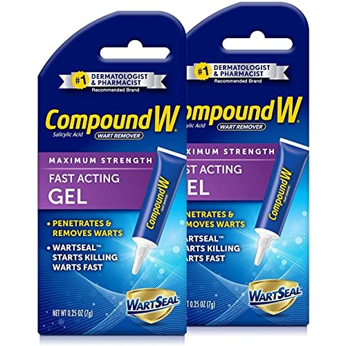 Compound W Wart Remover Fast Acting Gel, Maximum Strength Salicylic Acid, 0.2...