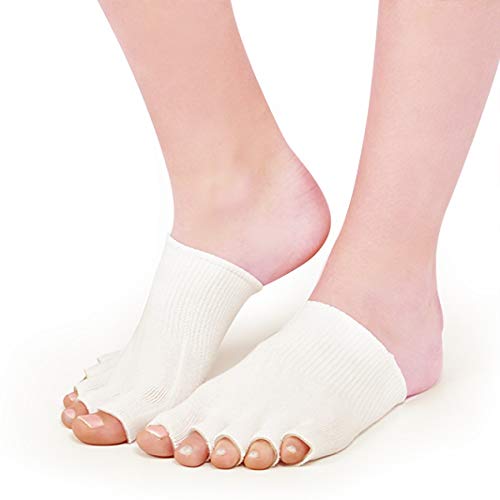 Gel-Lined Open Toe Therapeutic Compression Socks Toe Separator Spacer Stretch...