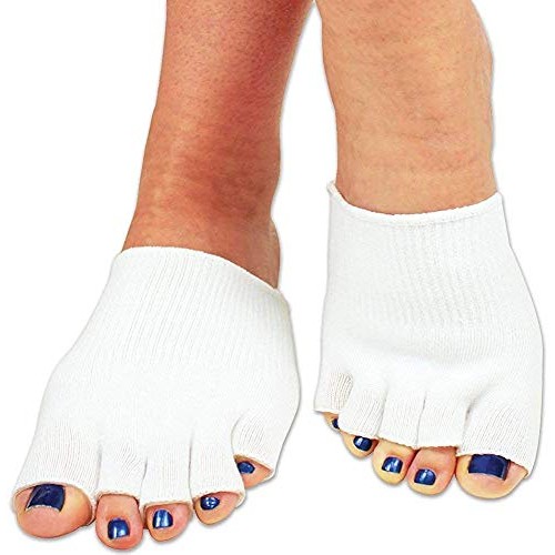 Gel-Lined Open Toe Therapeutic Compression Socks Toe Separator Spacer Stretch...
