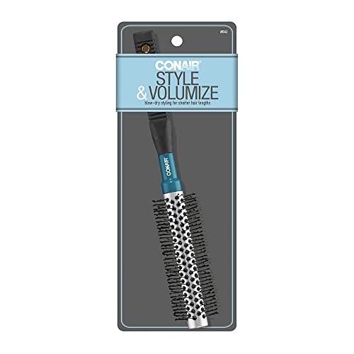 Conair 12-Row Small Hot Curling Round Hair Brush with Nylon Bristles and Meta...